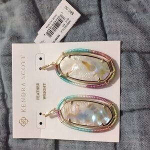 Kendra Scott Gold and Iridescent Oval Earrings